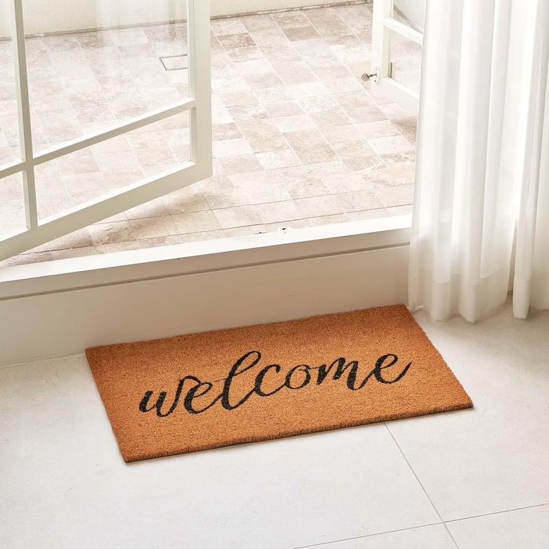 Kankun Coco Coir Door Mat with Heavy Duty Backing, Welcome Doormat (17" x 30"), Doormat Entrance (Welcome3) - Image 2